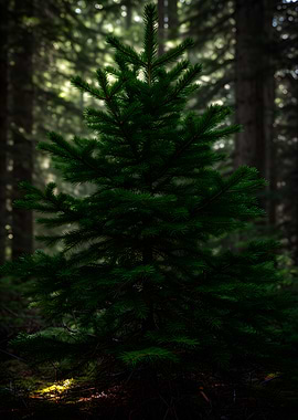 Dark Forest Pine Tree