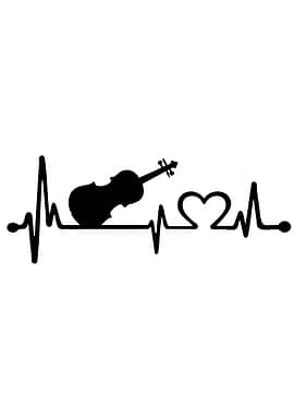 Violin Heartbeat Music Symbol