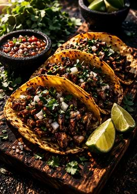 Authentic Street Tacos with Salsa and Lime