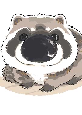 Cute Raccoon Illustration