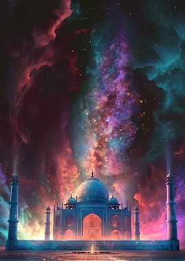 Taj Mahal in Cosmic Nebula