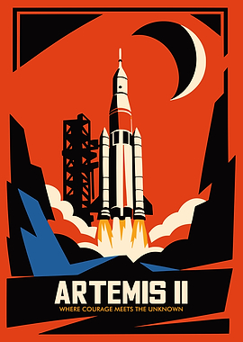 Artemis II Rocket Launch Poster