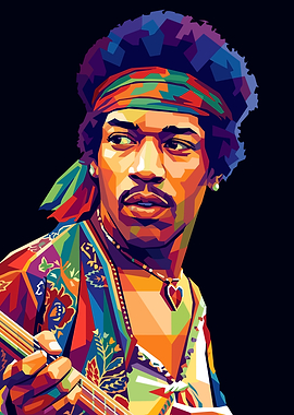 Jimi Hendrix Pop Art Portrait