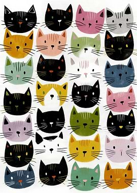 Collection of Cute Cat Faces