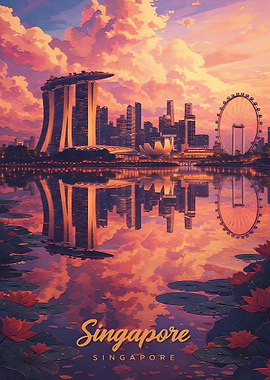 Singapore Skyline at Sunset