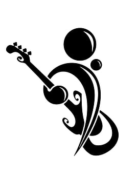 Musical Bass Clef Guitar Icon