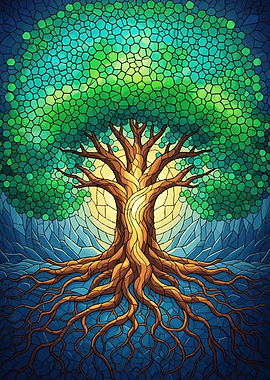 Stained Glass Tree of Life
