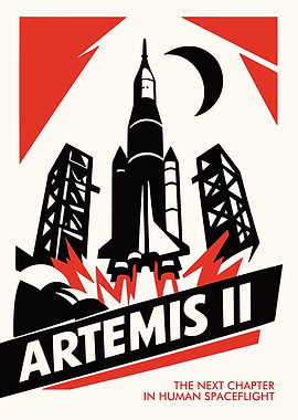 Artemis II Rocket Launch Poster