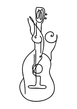 Abstract Guitar and Female Form