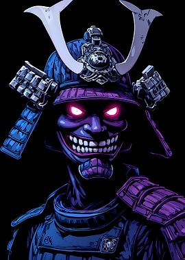 Scary Samurai Warrior with Glowing Eyes