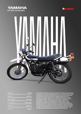 Yamaha DT400 Enduro Motorcycle Poster