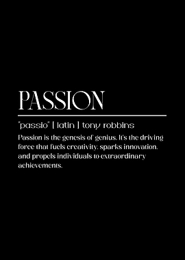 Passion Definition black background