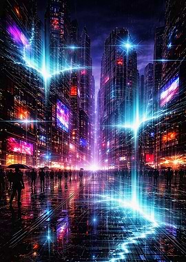 Cyberpunk Cityscape at Night