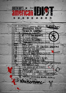 Green Day American Idiot Schedule Poster