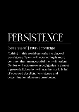 Persistence Quote black background