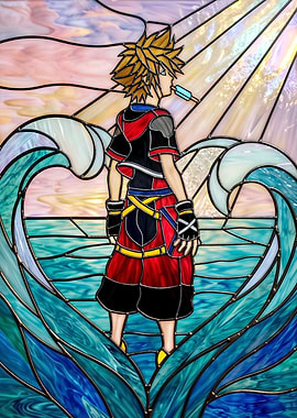 Stained Glass Sora with Heart Waves