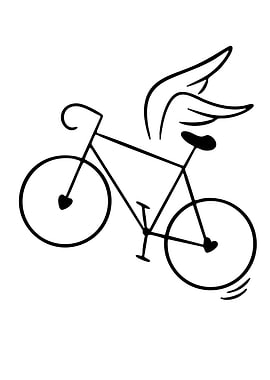 Flying Bicycle with Wings