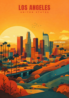 Los Angeles Skyline at Sunset