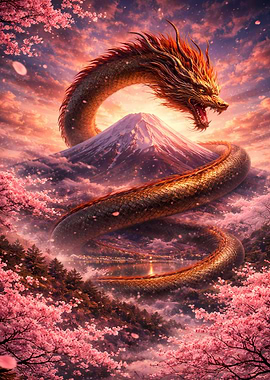 Dragon Over Mount Fuji