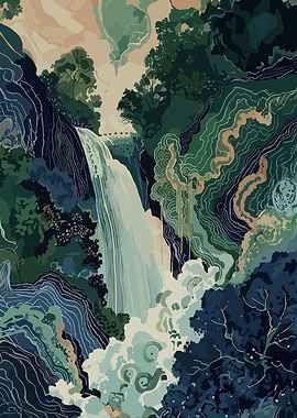 Enchanting Waterfall Landscape