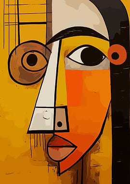 Abstract Cubist Portrait