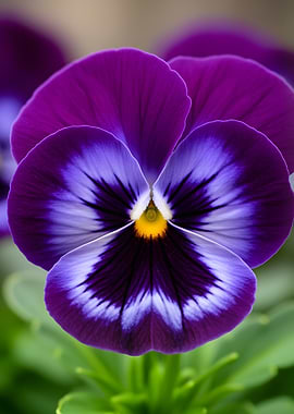 Close-up of a Purple and White Pansy Flower