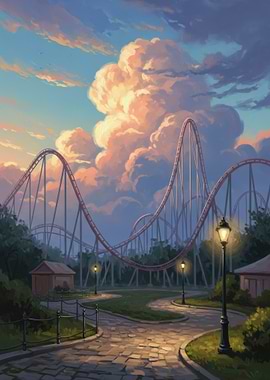 Rollercoaster at Sunset