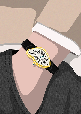 Crash Melting Watch on Wrist