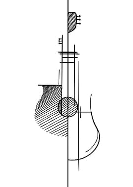 Abstract Guitar Illustration