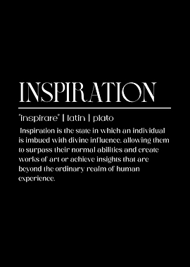Inspiration Definition black background