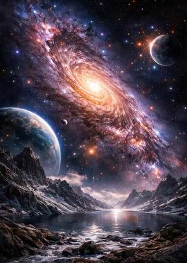 Landscape with Galaxy