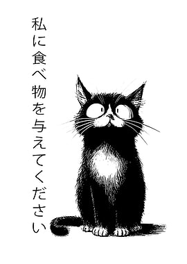 Black Cat Asking for Food