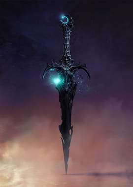 Dark Fantasy Sword with Glowing Energy