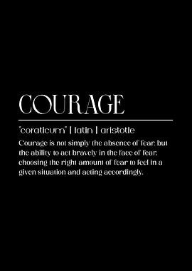Courage Definition black background