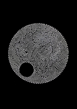 Abstract Circular Line Art