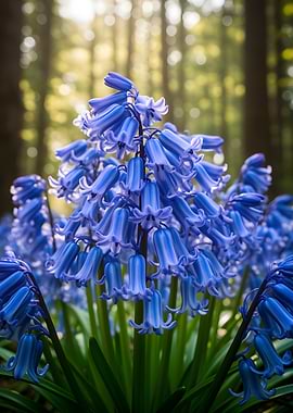 Bluebells in a Forest