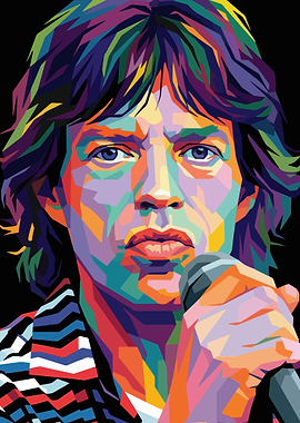 Mick Jagger Pop Art Portrait