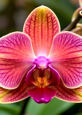 Close-up of a vibrant orchid flower