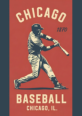 Chicago Baseball Vintage Poster