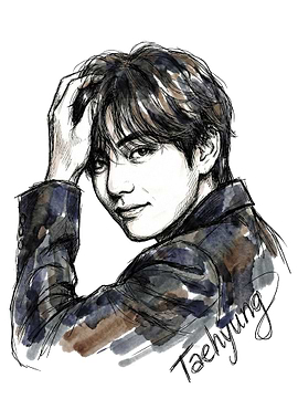 Taehyung Watercolor Portrait