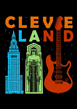 Cleveland Ohio Souvenir Men Skyline Cleveland