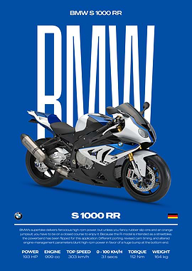 BMW S 1000 RR Motorcycle Poster