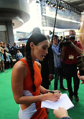 Megan Fox signing autographs