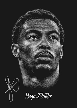 Hugo Ekitike Scribble Art Style