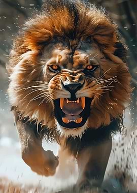 Fierce Lion Roaring