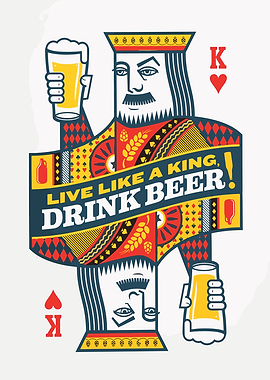 King of Hearts Beer Card