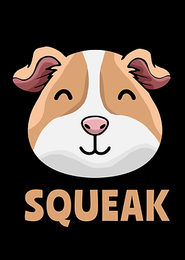 Cute Guinea Pig Face Squeak Kids Kawaii Guinea Pig