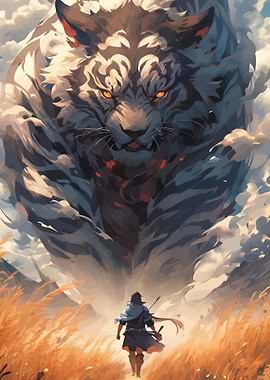 Giant Tiger vs Samurai Warrior