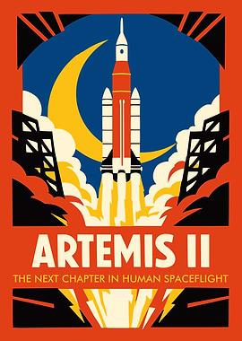Artemis II Rocket Launch Poster