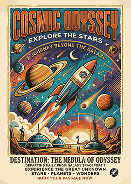 Cosmic Odyssey Vintage Space Travel